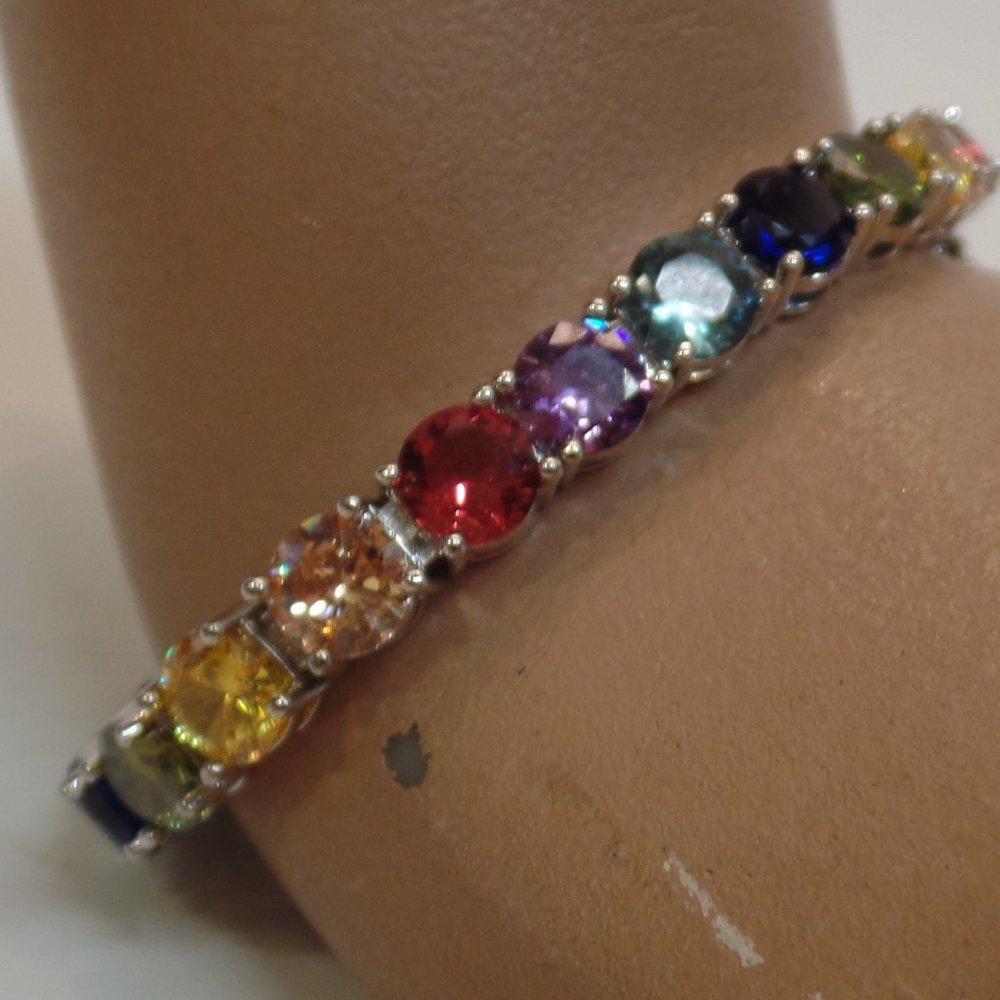 Silvertone Colorful Multi Colored Bracelet BNWOT